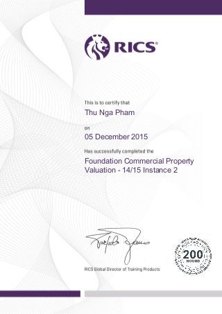 Thu Nga Pham
05 December 2015
Foundation Commercial Property
Valuation - 14/15 Instance 2
Powered by TCPDF (www.tcpdf.org)
 
