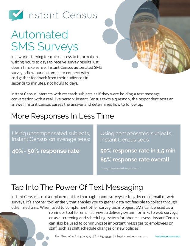 instant census automated sms surveys