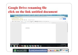 Google Drive renaming file
click on the link untitled document
 
