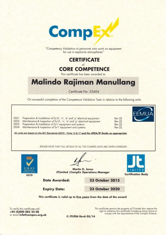 CompEx Certificate