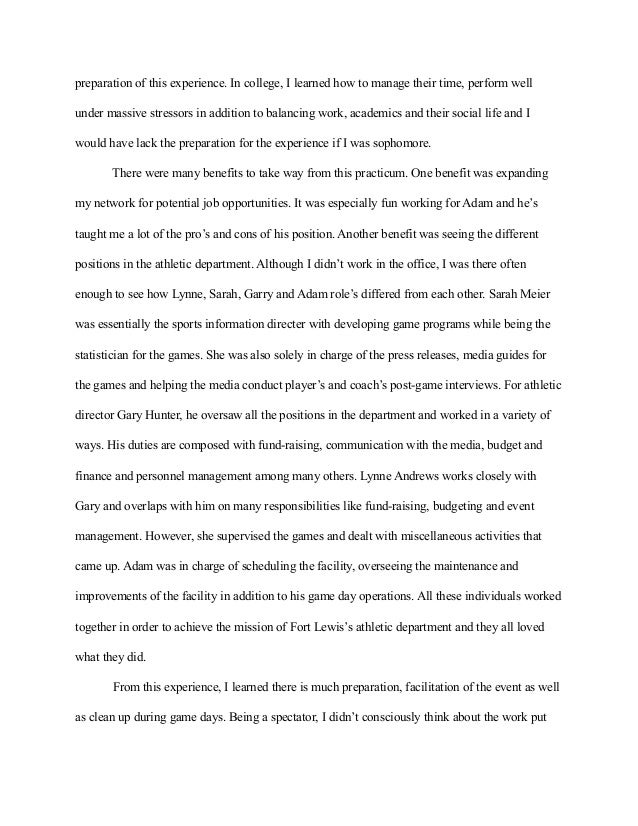Practicum experiences essay image