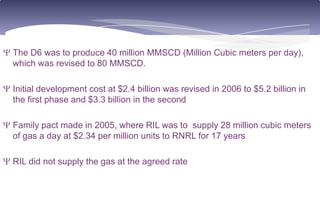 Supply First Ril Reliance KG Basin Gas Scam | PPTX
