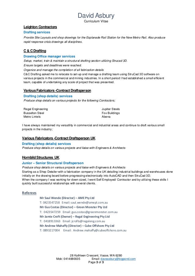 resume for self employed contractor