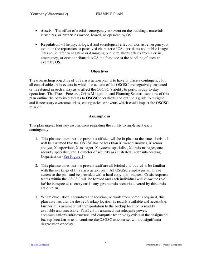 example crisis action plan 1 crisis communications plan examples