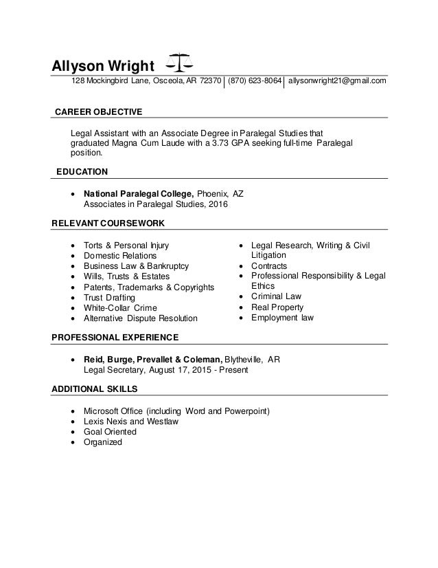 paralegal resume skills