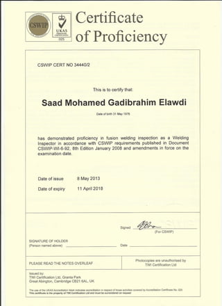 CSWIP certificate