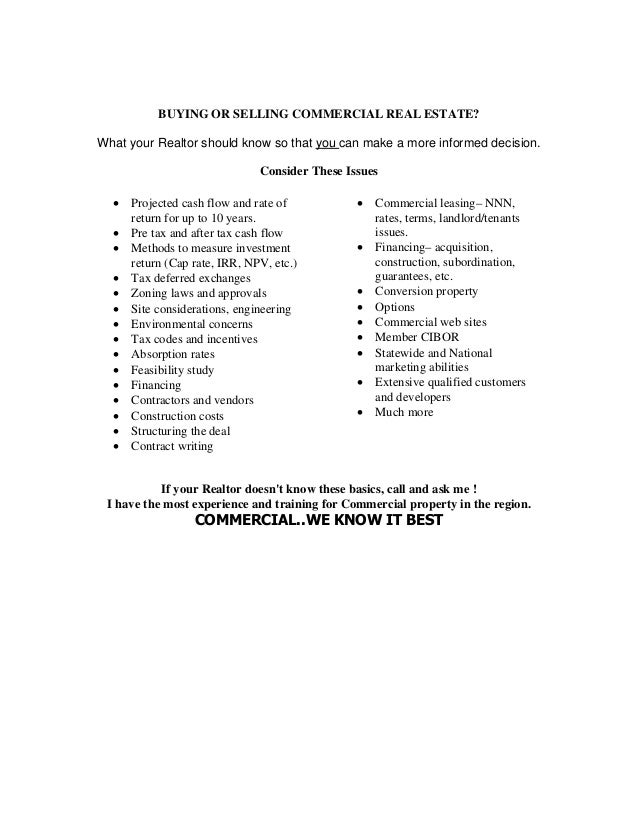 commercial marketing plan realtor marketing plan