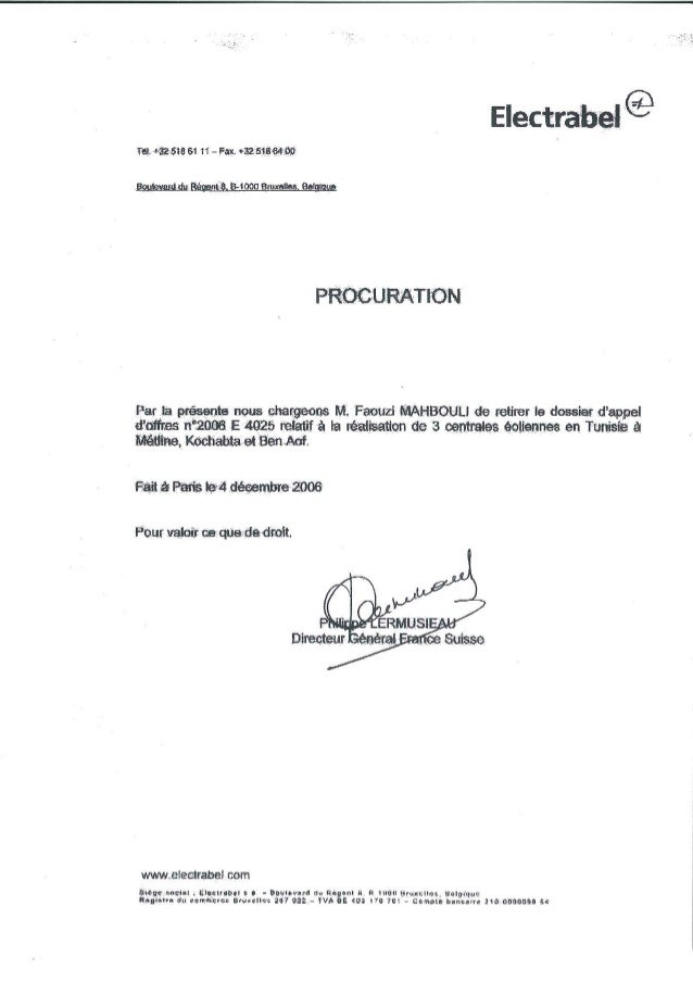 2006 12 04 Procuration Tunisie
