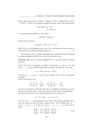 Chapter 3. A look to some complex constructions
Proof. This can be seen as follows. Suppose M is n−dimensional, and let
J ...