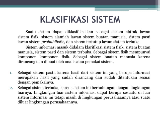 [PPT] BAB 2 KONSEP DASAR SISTEM, INFORMASI DAN SISTEM TEKNOLOGI ...