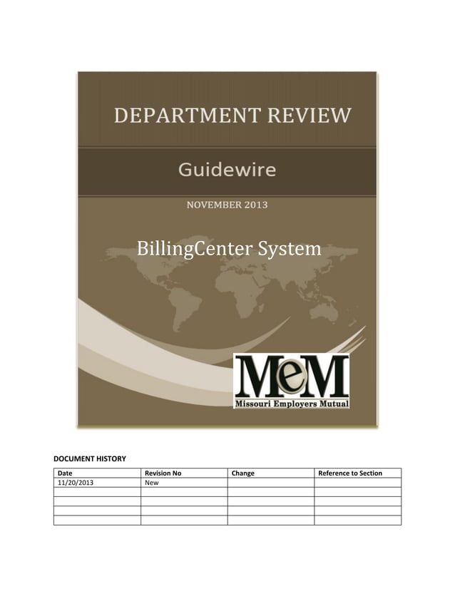 Guidewire BillingCenter System PDF