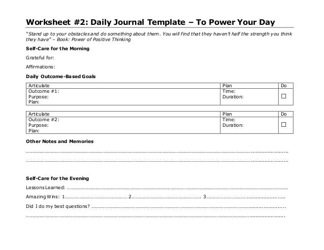 Daily Journal Template Download - Jawwad Siddiqui