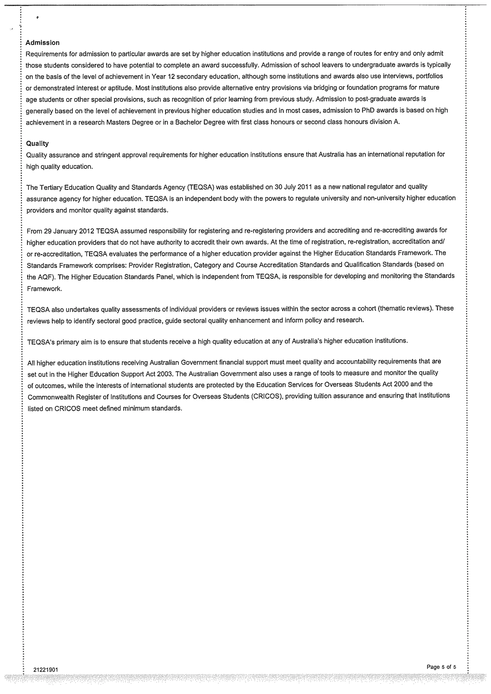 Bachelor degree transcript