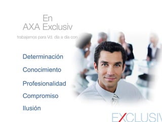 Determinación
Conocimiento
Profesionalidad
Compromiso
Ilusión
 