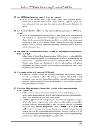 Indian CST's GPMS Products Portfolio 2015 | PDF