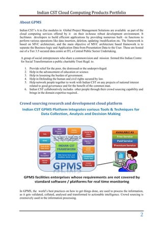Indian CST's GPMS Products Portfolio 2015 | PDF