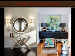 SITTING FOR FAMILY LOUNGE
ENTRANCE FOYER:WALL ELEVATION A
 