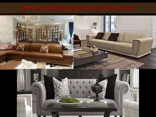 DRAWING ROOM(ELEVATION C): SOFA DESIGN
 