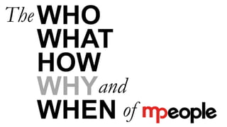 The
HOW
WHY
WHAT
WHO
ofWHEN
and
 