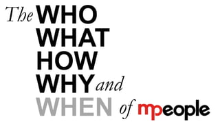 The
HOW
WHY
WHAT
WHO
ofWHEN
and
 