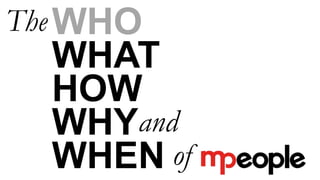 The
HOW
WHY
WHAT
WHO
ofWHEN
and
 