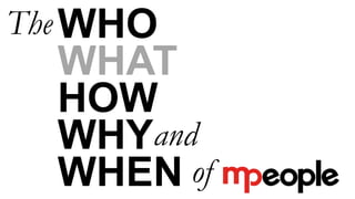 The
HOW
WHY
WHAT
WHO
ofWHEN
and
 