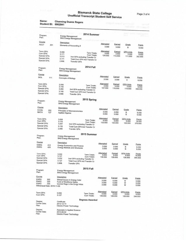 College Transcripts | PDF