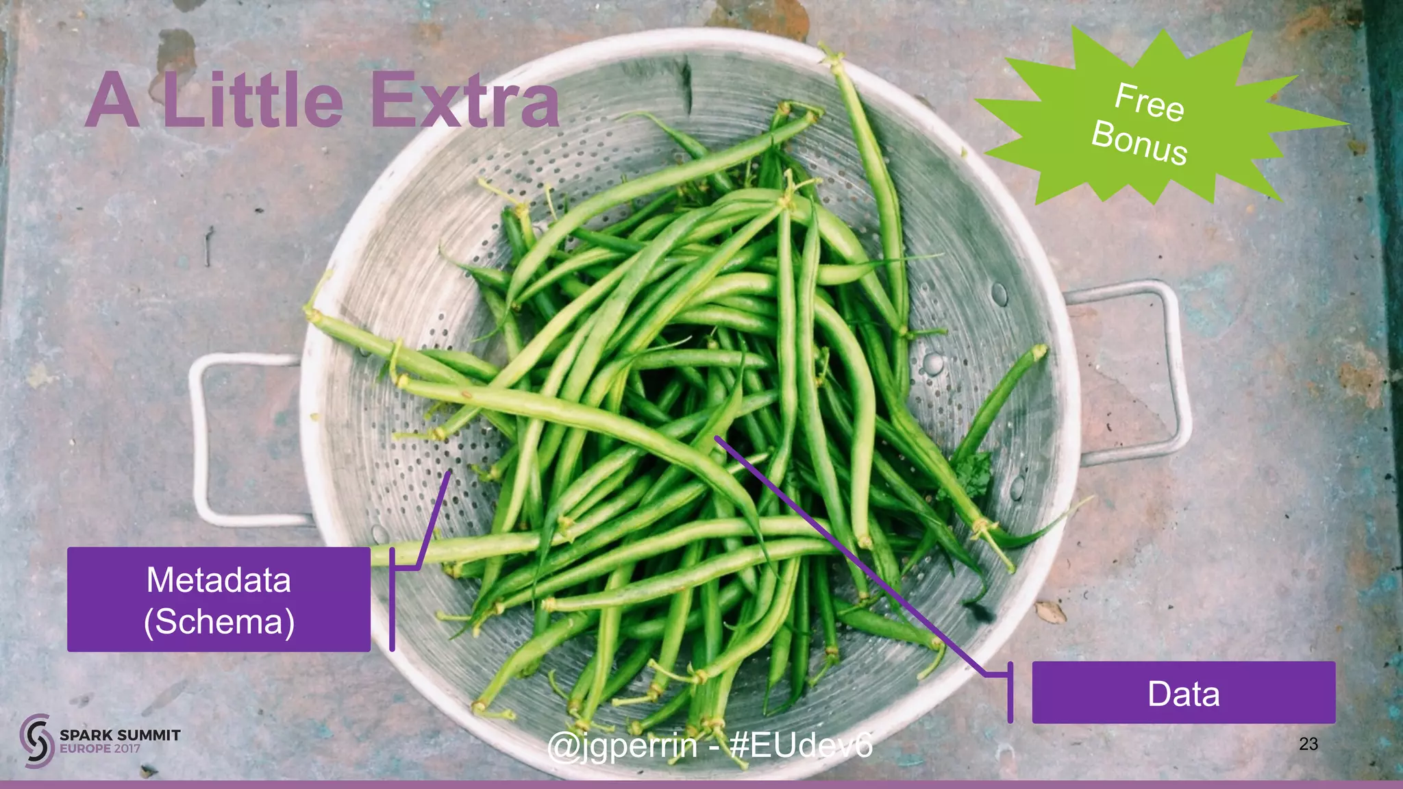 @jgperrin - #EUdev6 A Little Extra 23 Data Metadata (Schema) 