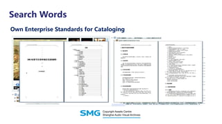Search Words
Own Enterprise Standards for Cataloging
 