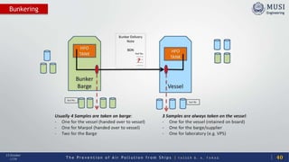 T h e P r e v e n t i o n o f A i r P o l l u t i o n f r o m S h i p s | Y A S S E R B . A . F A R A G
13 October
2020
Bunkering
Tuesday, October 13, 2020 40
 
