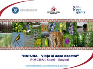 ”NATURA – Viața și casa noastră”
ROSCI0330 Oșești – Bârzești
www.eeagrantsmediu.ro | www.eeagrants.org | www.acmi.ro
 