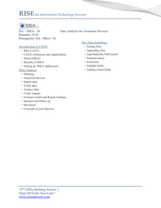 RISE's Training Catalog | PDF