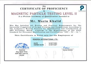 Penspen Certificate