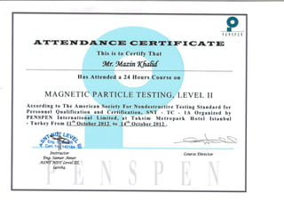 Penspen Certificate