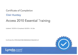 Access 2010 Essential Training