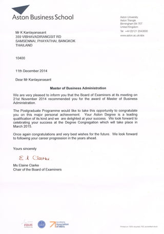 Graduation letter (Master degree)-Mr.Karn Kanlayanasant