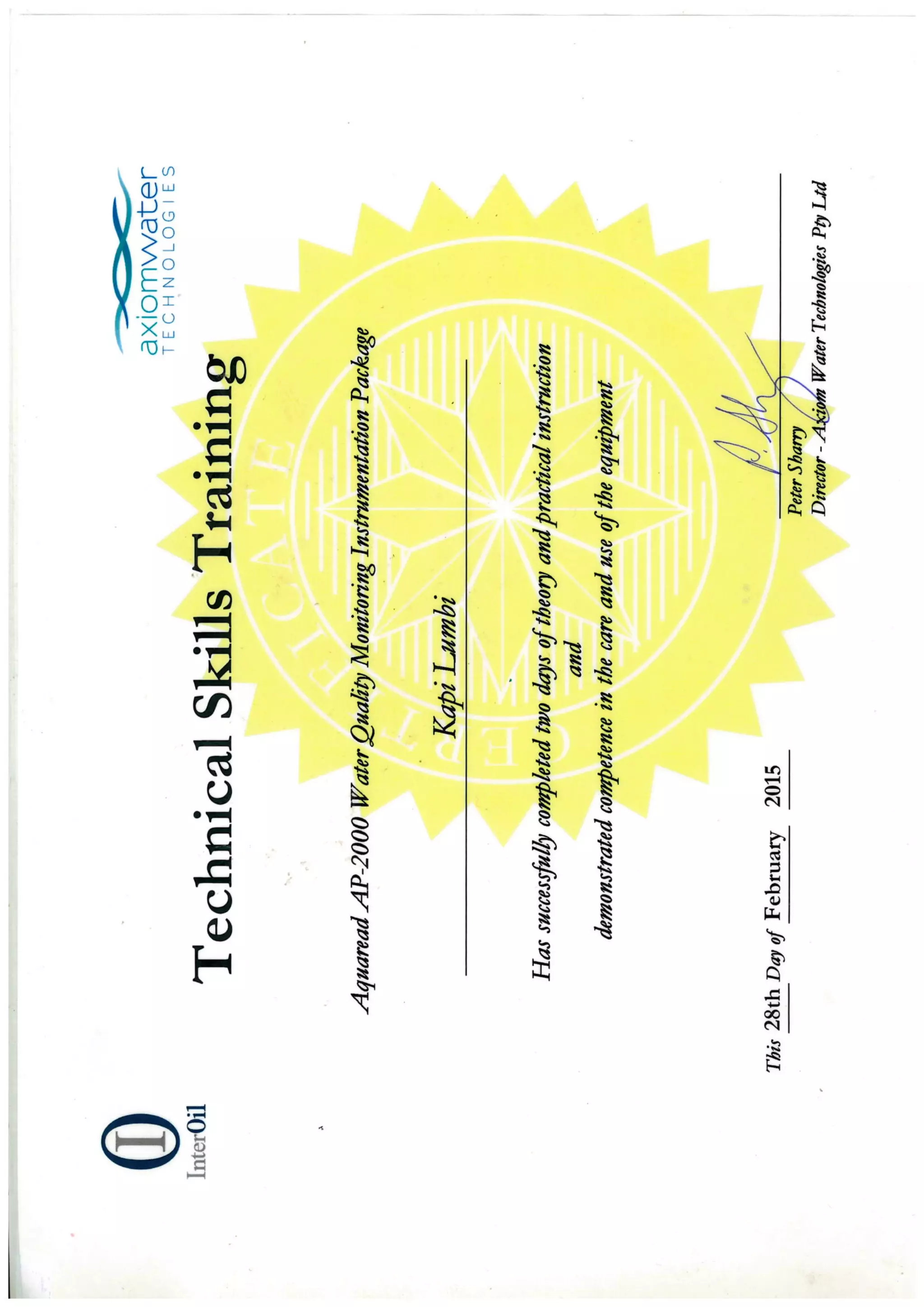 Technical Skills TrainingWater Quality Monitoring PDF