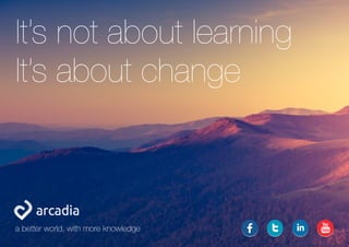It’s not about learning
It’s about change
a better world, with more knowledge
 