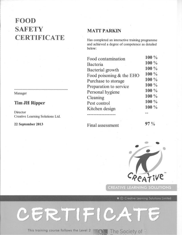 Matt qualification certificates