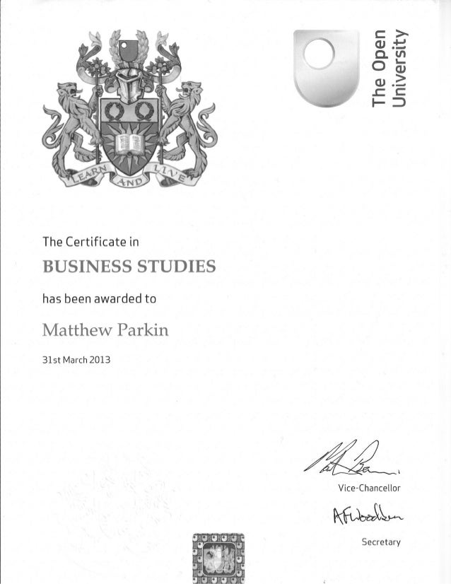 Matt qualification certificates