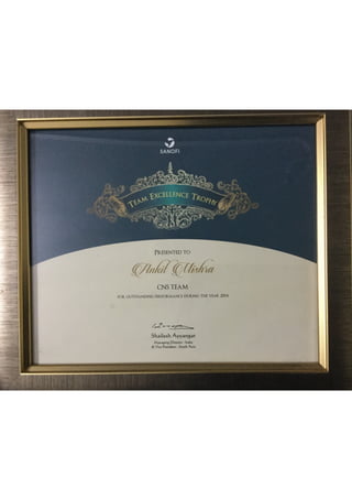sanofi excellence certificate 2