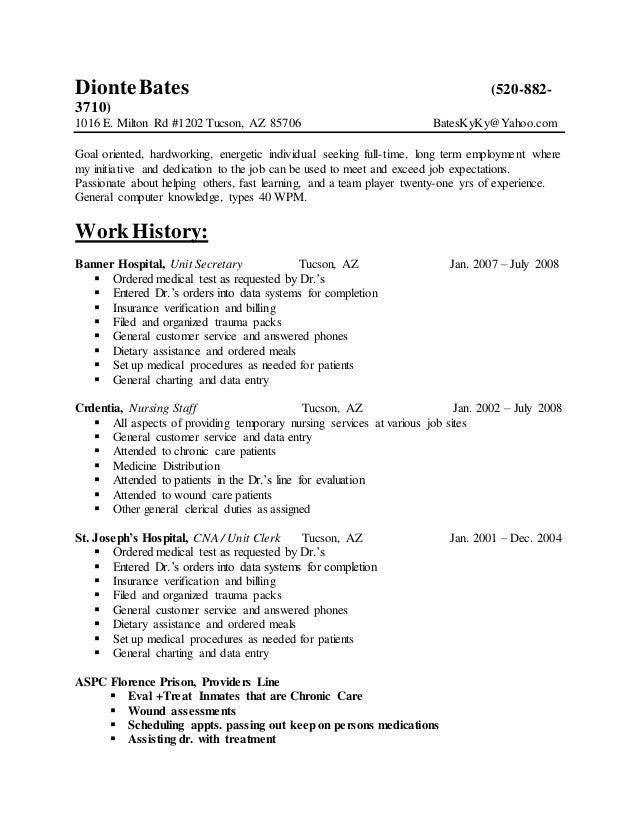 Dionte Bates Resume