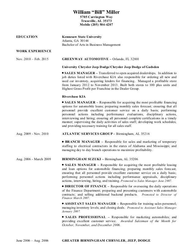 Bill_Miller_Resume_ Feb. 2015