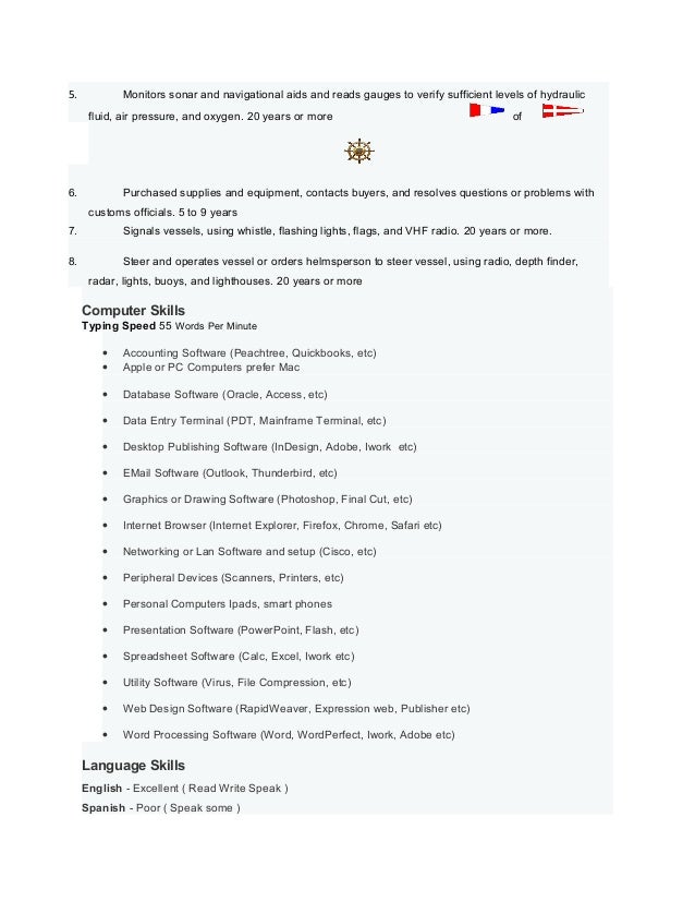 resume typing skills