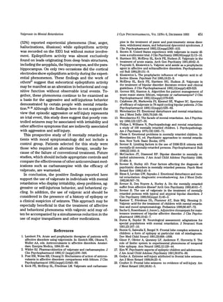 Depakote for the Treatment of Affective Symptoms in the Developmentaly Disabled