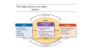 The Organization as an Open
System
 