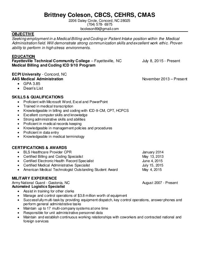 medical office specialist resume