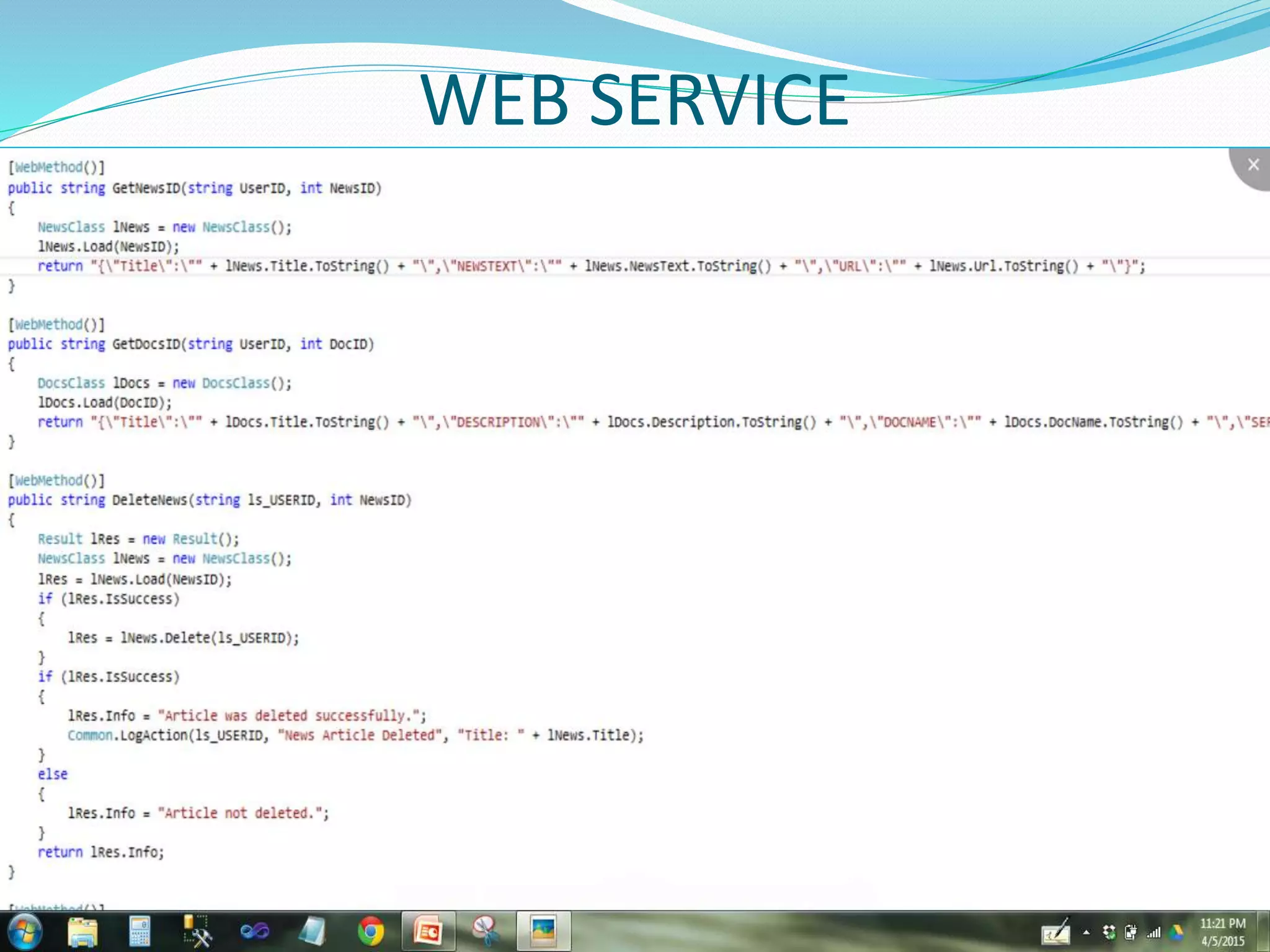 WEB SERVICE
 