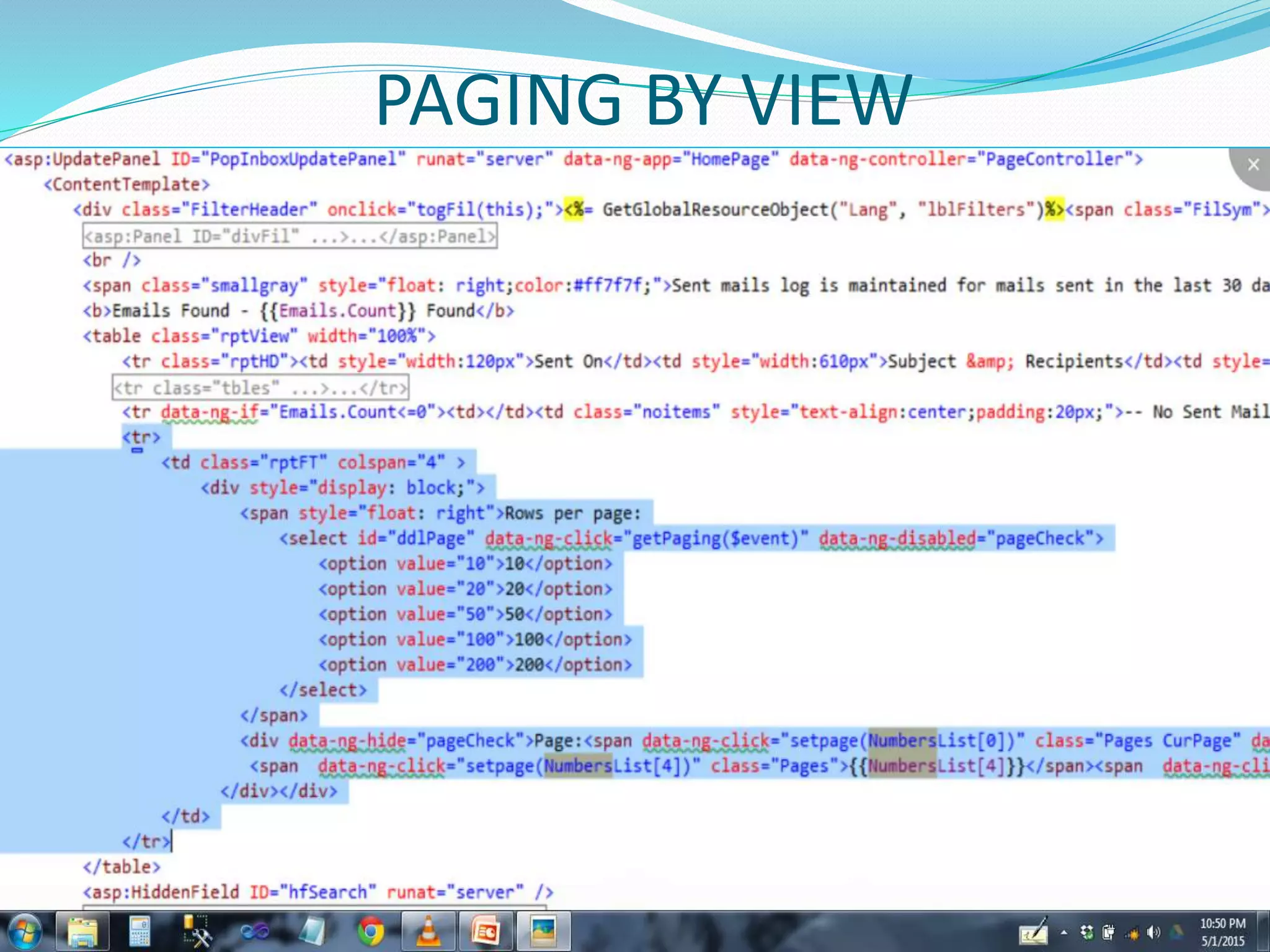 PAGING BY VIEW
 