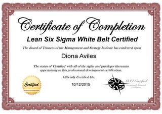 Six Sigma White Belt Certificate
